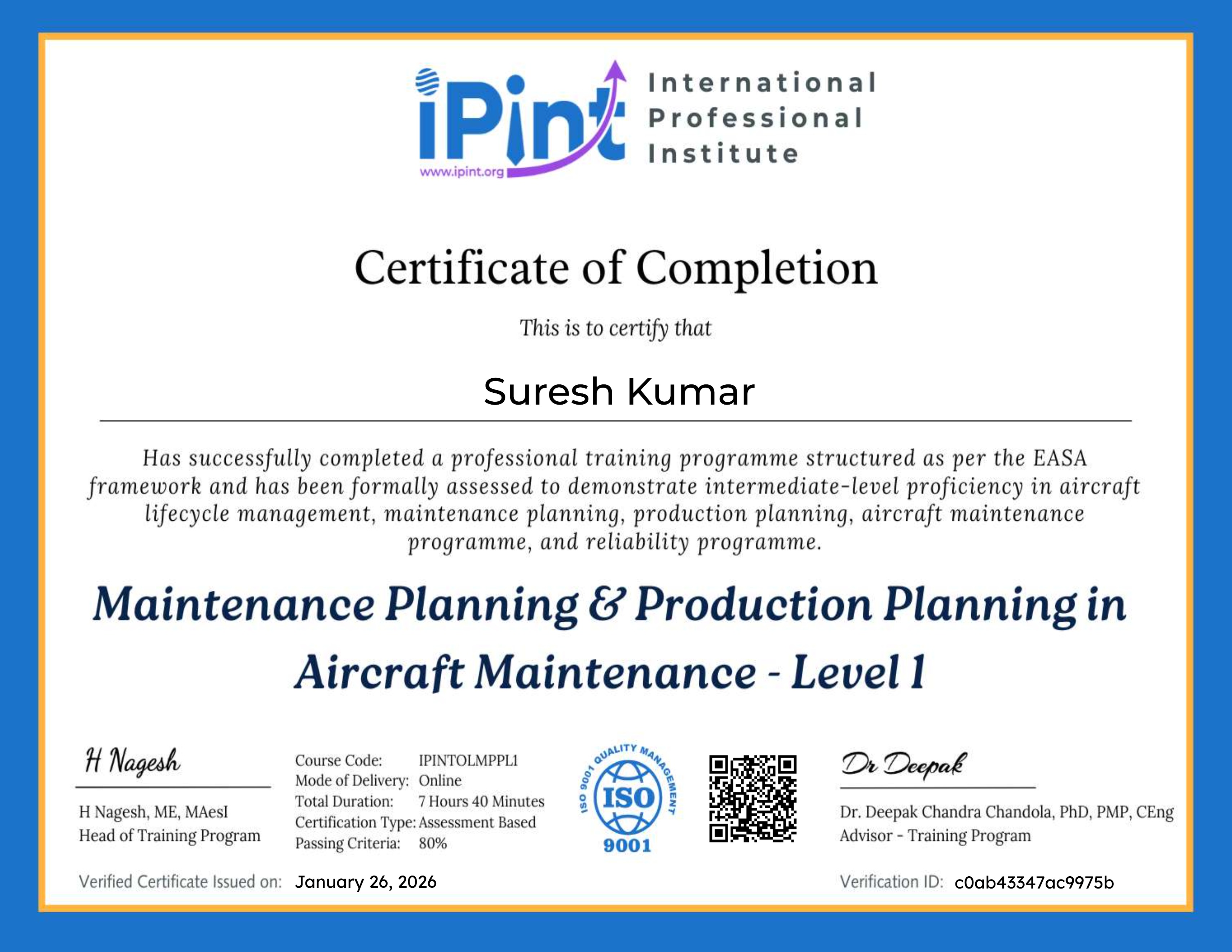 Maintenance Planning & Production Planning in Aircraft Maintenance - Level 1