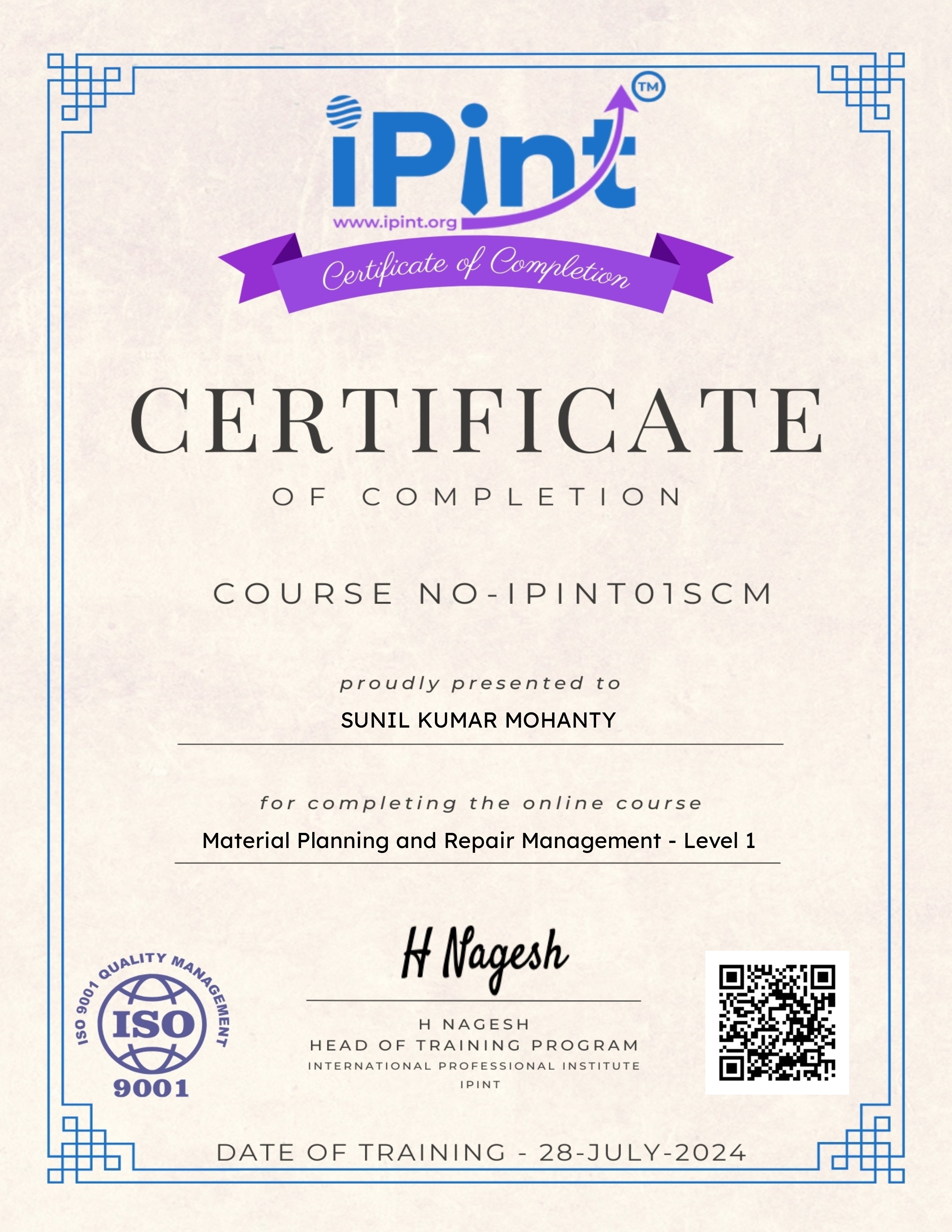 Material Planning and Repair Management - Level 1