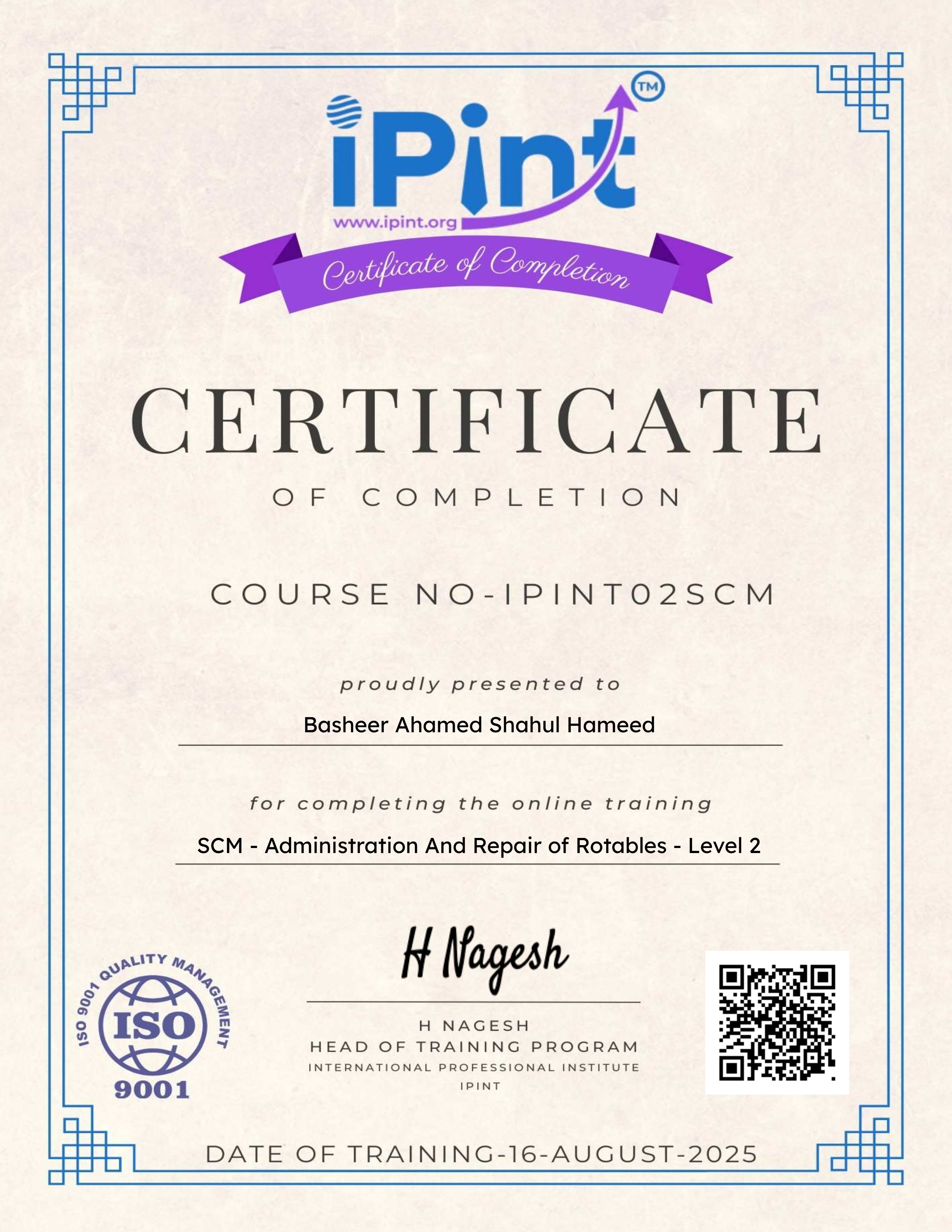 SCM - Administration And Repair of Rotables - Level 2