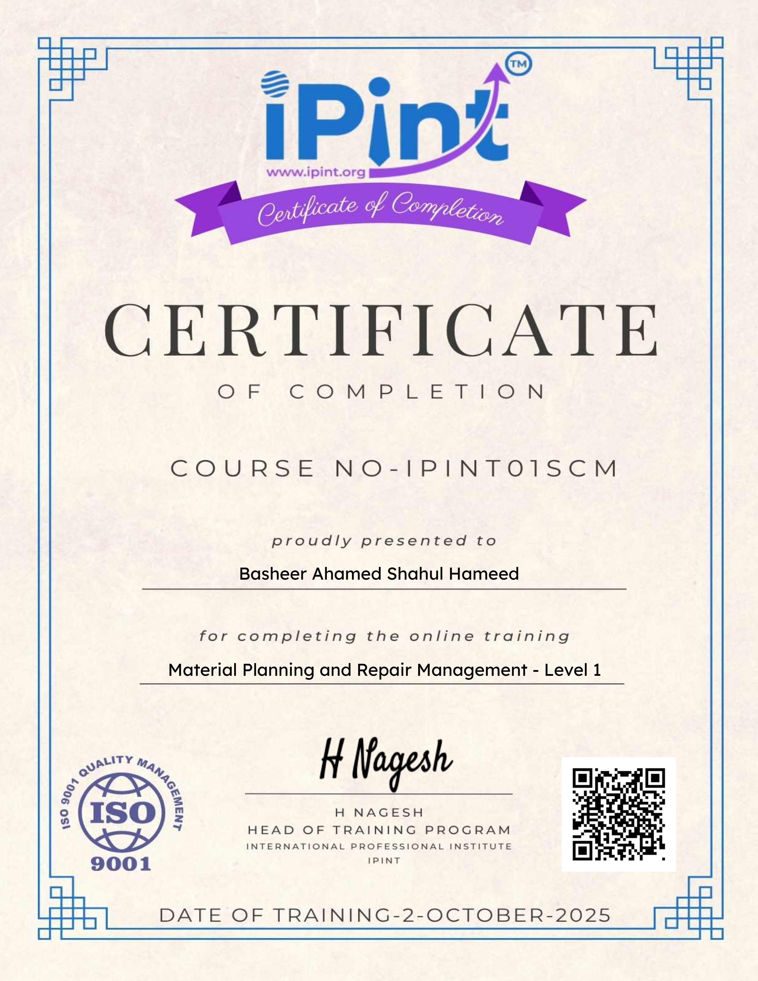 Material Planning and Repair Management - Level 1